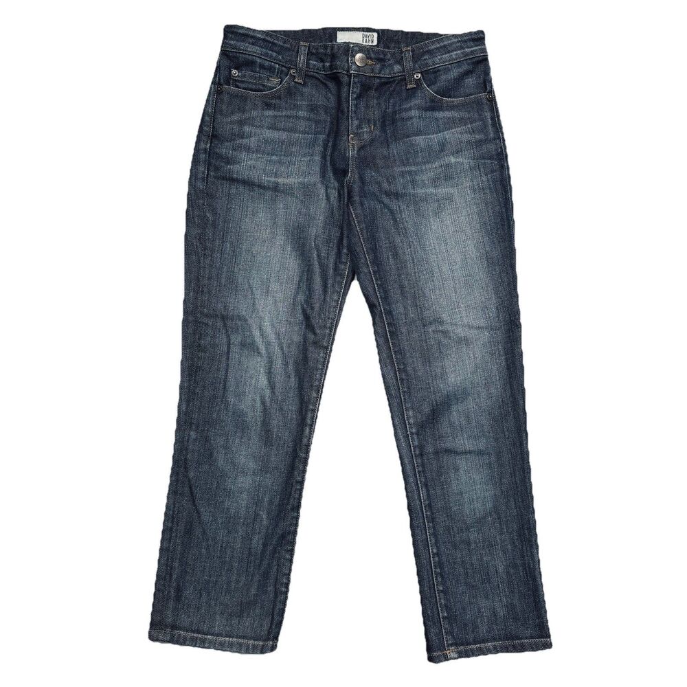 David Kahn Lana Crop Jeans 27 Dark Wash Blue Stretch Womens Measures 29 X 24